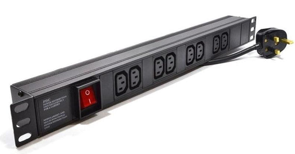 8 Way Horizontally Mounted Rackmount UK Plug PDU - IEC 13 Sockets (PDU-8WS-H-IEC-UK)