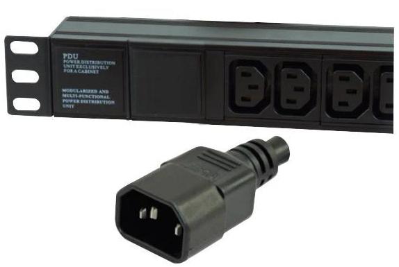 16 Way Horizontally Mounted Rackmount IEC 14 Plug PDU - IEC 13 Sockets (PDU-16W-H-IEC-IEC)