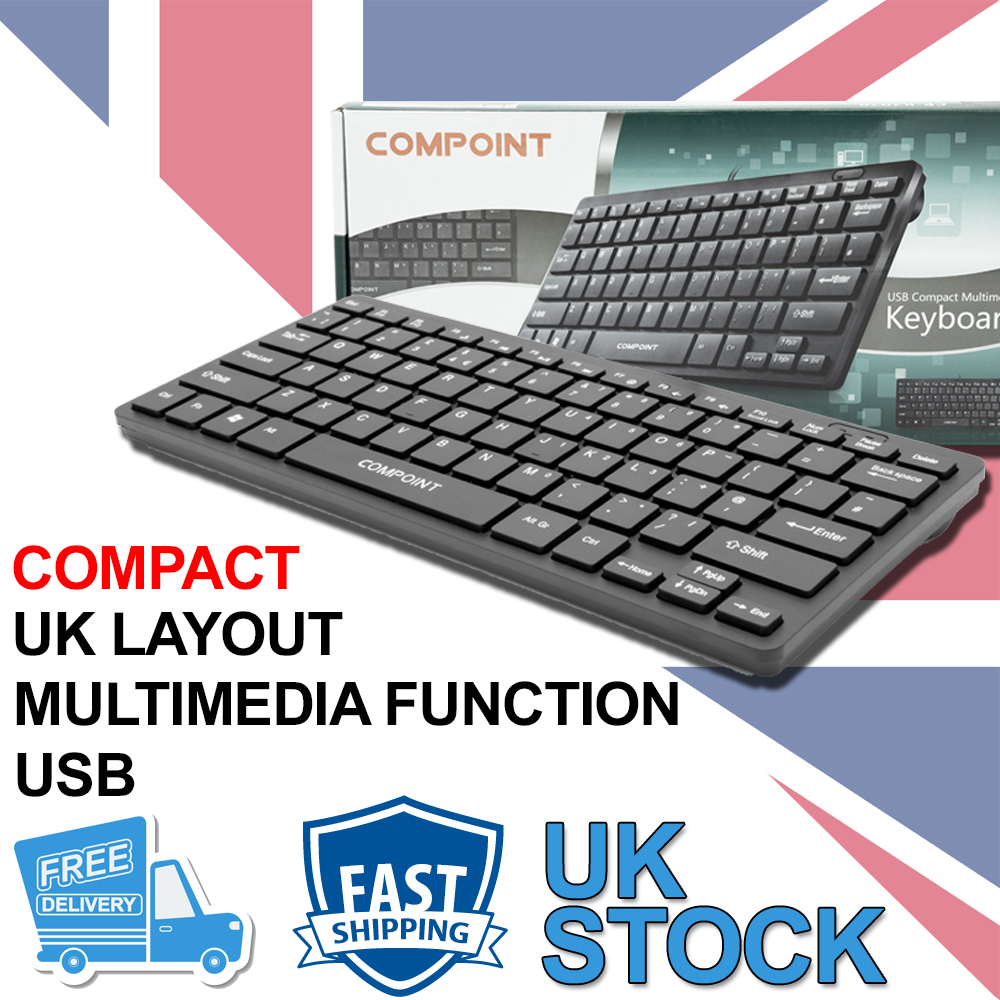 Compact Mini Portable Multimedia USB Travel Keyboard - Compoint