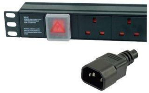 8 Way Vertically Mounted Rackmount IEC PDU - UK Sockets (PDU-8WS-V-UK-IEC)
