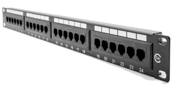 24 Port 1U 19" Rackmount CAT5e UTP Patch Panel (PPAN-24-LC2)