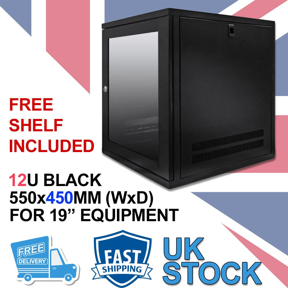 12U 19 inch Wall Mount N Series Network  Data Cabinet  Rack (WxDxH) 550x450x600mm