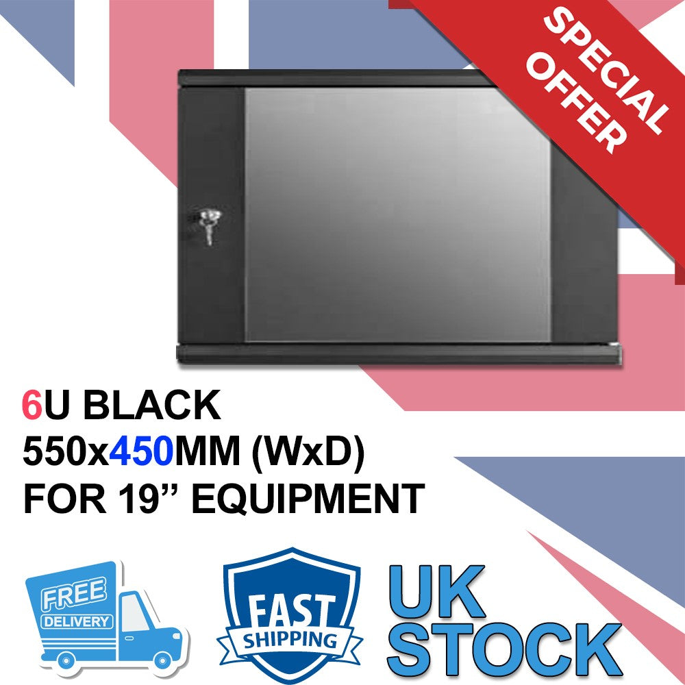 6U 450MM DEEP DATA COMMS WALL CABINET / RACK